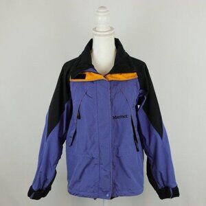 Marmot Women's Small Purple Black Hooded Water Resistant Shell Jacket